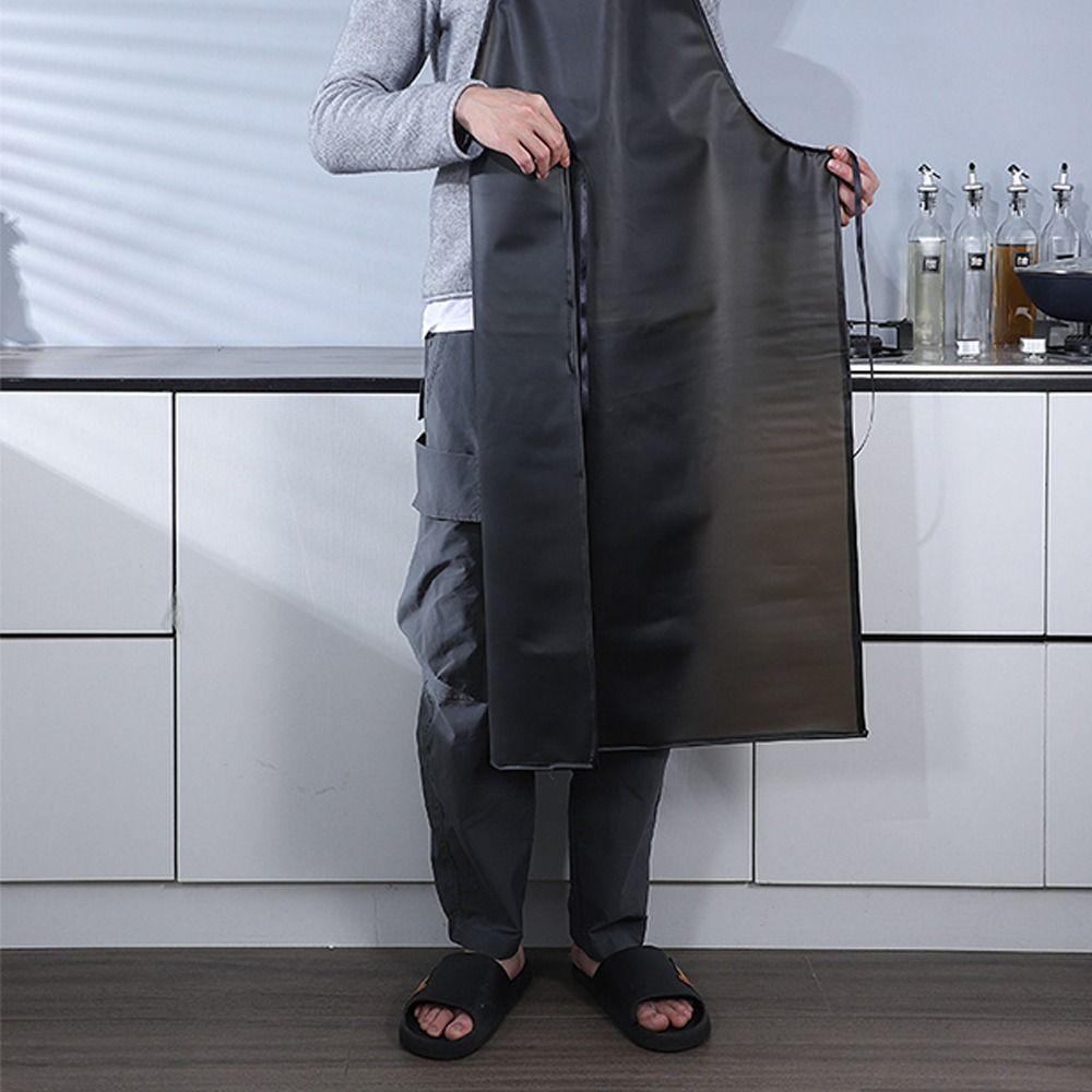 Black Cooking Chef Apron PVC Work Apron Soft Aquatic Butchery Food Apron
