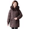 Damen Mittellange Jacke mit 90 % Daunenfüllung (weiße Entendaunen) - Wintermode 2025 für mittleres und älteres Alter