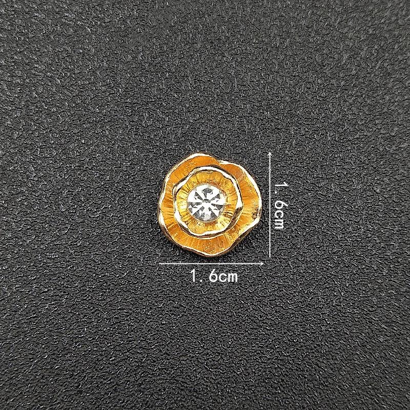 Engood 100 Pezzi Bottoni Strass Fiore Lega Metallica Oro Decorazioni Festa di Compleanno Vestiti Fai da Te Capelli Cucito Bordino Impreziosimento Artigianato