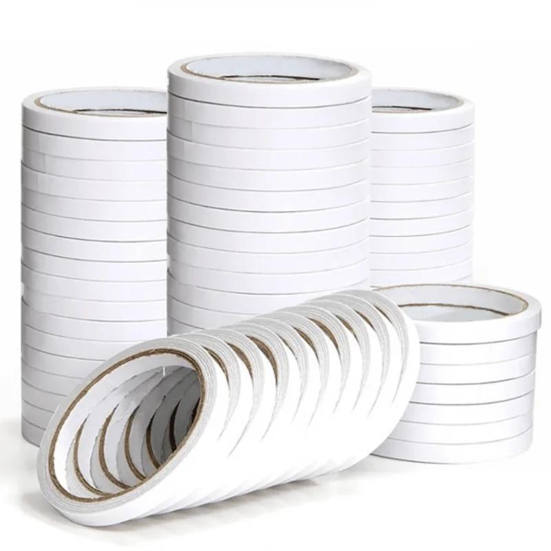 

30/1Rolls Double Sided Tape Strong Adhesive Tapes Strips For Gifts Wrapping DIY Crafts Scrapbooking Home Office School Stickers 6mm&1 Roll-(8M) белый