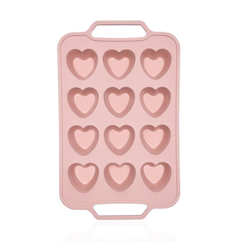 

12-гнездные формы для тортов, кондитерский инструмент, прессуемый 3D-пресс с рождественской тематикой в виде маленького милого сердца, принадлежности для выпечки, мусс для хлеба для кухни