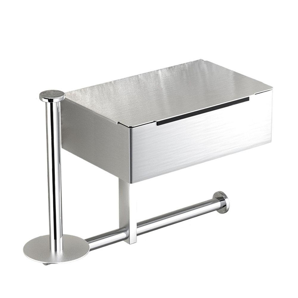 Self-Adhesive Toilet Roll Rack with Shelf Stainless Steel Wall Mounted Wipe Dispenser  Washroom