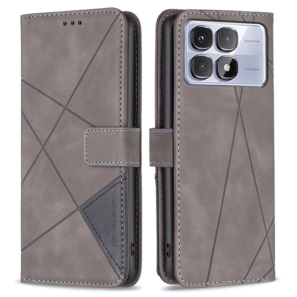 For Xiaomi Redmi K70 Ultra Phone Cases Wallet Stand Geometry Imprint Leather Cover