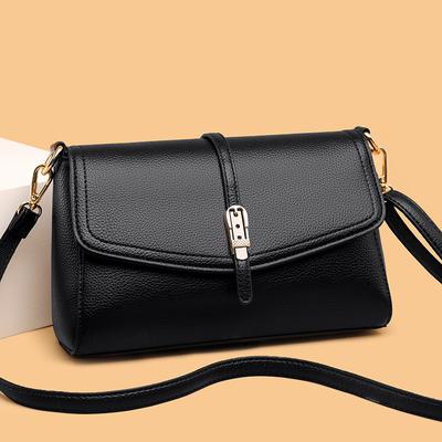 Trendy Simple Middle-aged Mother Small Handbag High-end Sense Soft PU Leather Women's Shoulder Bag Large Capacity Horizontal Square Lady Messenger Bag