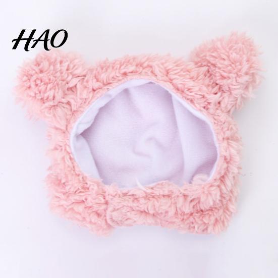 Cat Headwear Pet Headgear Cartoon Shape Super Soft Fastener Tape Non-Fading Ultra-Thick Dress Up Hat Polar Fleece Dog Winter Warm Decor Supplies Puppy