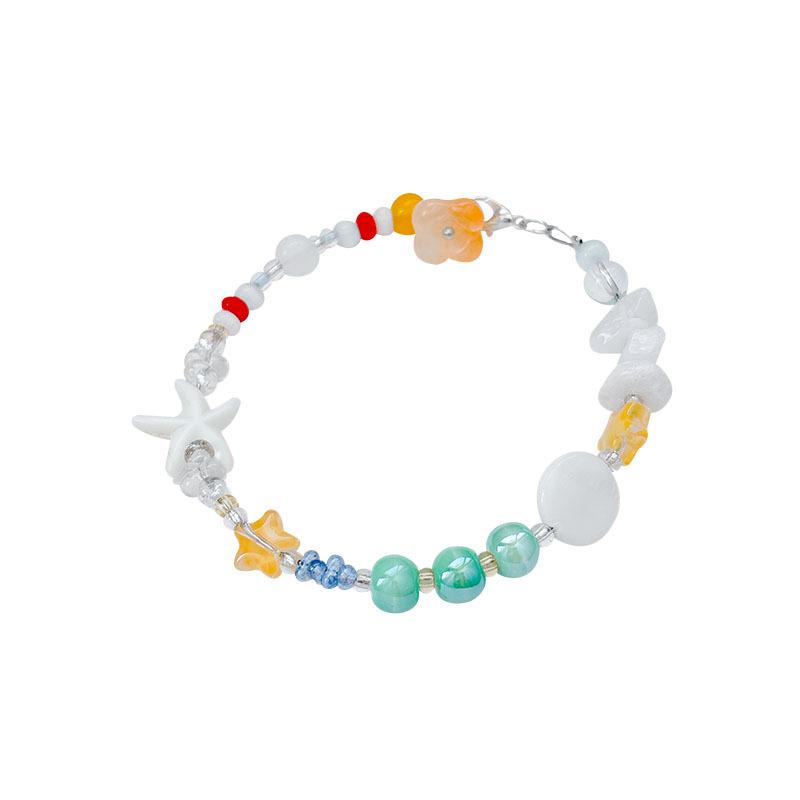 Small fresh dopamine starfish beaded bracelet female sweet bracelet temperament jewelry