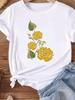 (Asian Size) Women Tee Top Clothing Casual feather style 90s Short Sleeve T Shirt Fashion Printed Lady Female Graphic T-shirts