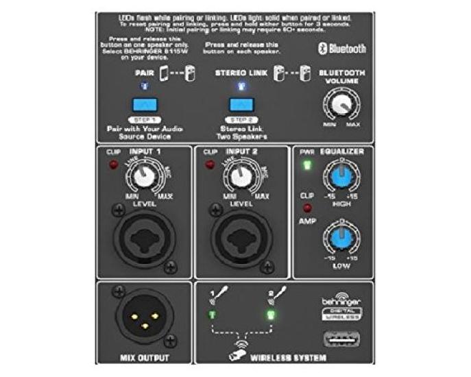 Behringer Powered Speaker 1000 Watt 15 Inch Bluetooth 1 EUROLIVE B115W