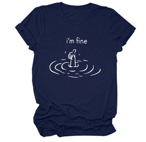  2024 summer hot-selling new fashionable versatile letter pattern printed T-shirts