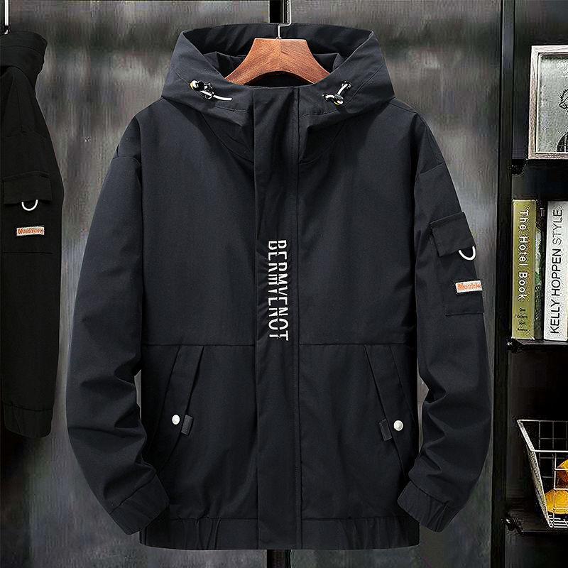 Autumn and Winter Large Size Jacket Loose Trend Casual and Thin Hooded Jacket