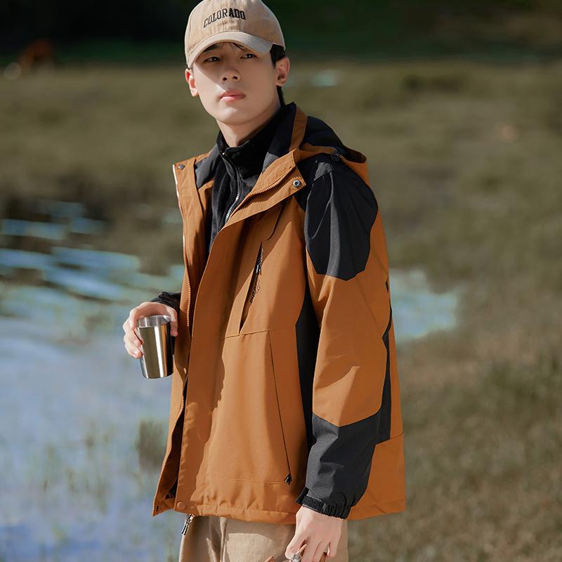 Mountain Couple Jacket Men's and Women's Three-in-one Removable Two-piece Set Custom Windproof and Waterproof Outdoor Trendy Jacket