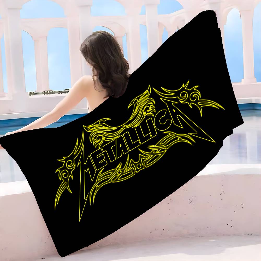Retro Popular M-metallicaS Band Microfiber Printed Beach Towel Mountain Climbing Yoga Beach Swimming Running Absorbent Towel
