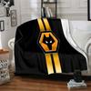 Flaming Wolves Emblem Wanderers Flannel Blanket, Soft Polyester, Modern Design, All-Season for Camping, Travel, Gifts for holidays or birthdays