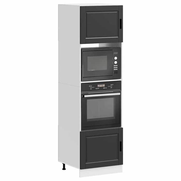 VidaXL Ovnskap 2 stk Porto svart konstruert tre 3315052