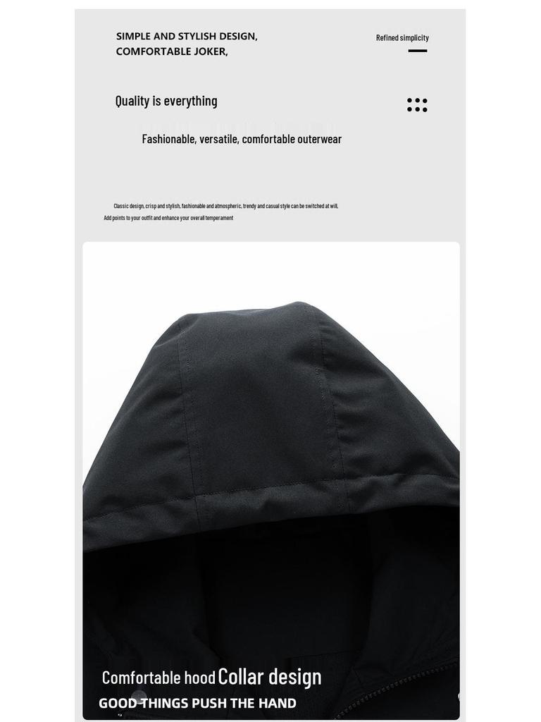 Cross2025 Trendy Men's Hooded Workwear Jacket - Spring/Autumn Mountain Style Windbreaker