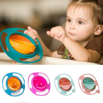 1PC Universal Gyro Bowl Children Rotary Balance Novelty Gyro 360 Rotate Spill Proof Feeding Dishes Baby Training Rotary Balance Toy