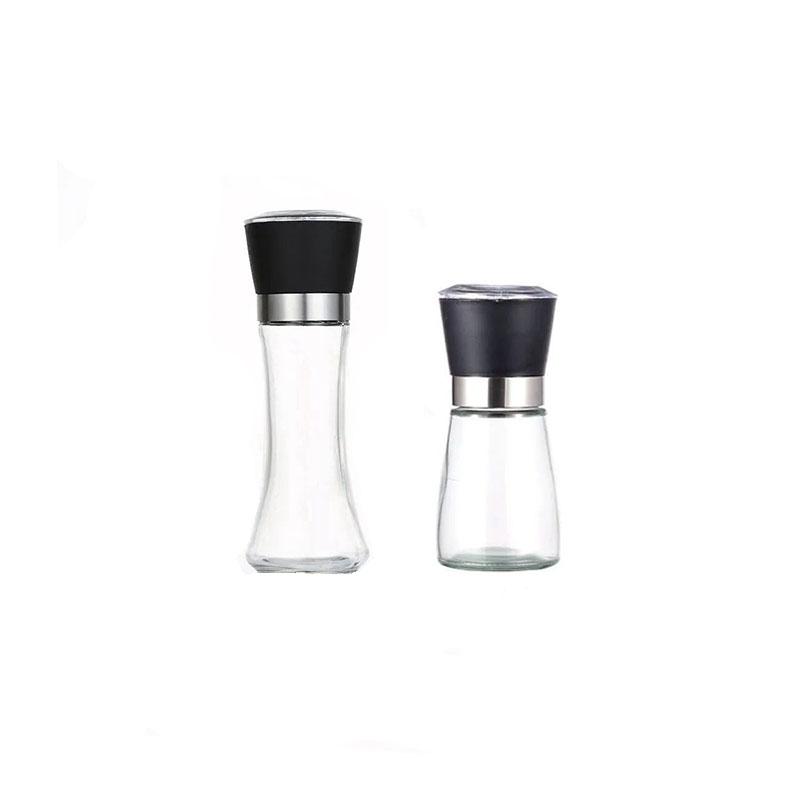 Premium Stainless Steel Pepper Grinder, Durable Glass Body, Adjustable Coarseness Handheld Spice Mill