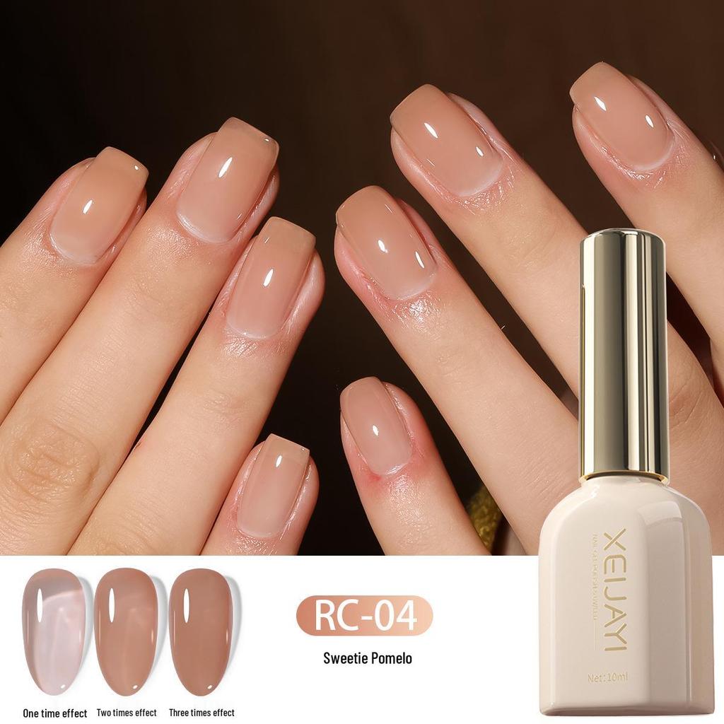 Versatile Clear Ice Nude Gel Polish - 2025 Whitening Jelly, Popular for Nail Salons.