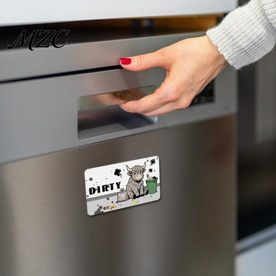 Waterproof Dishwasher Magnet Cartoon Animal Dirty Clean Magnet, Sign Magnetic Indicator, Double-sided Dish Washing Machine Decoration