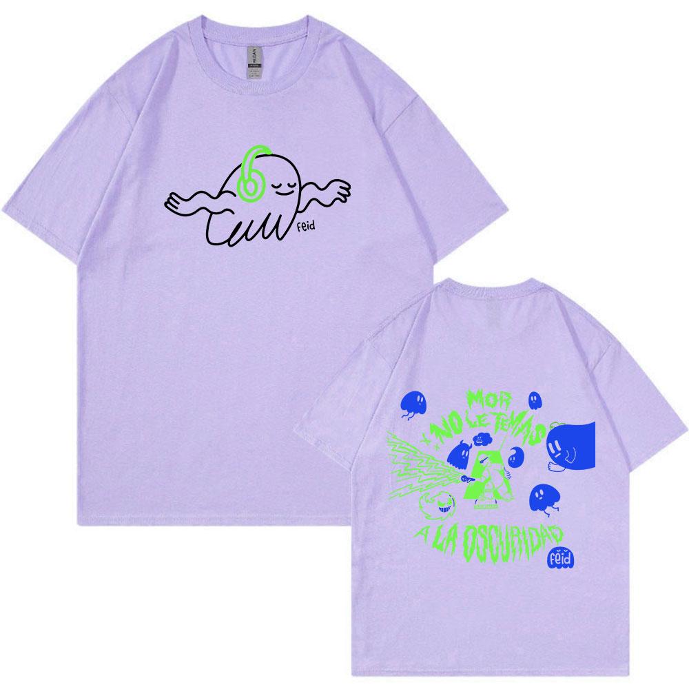 Feid Ferxxo No Le Temas A La Oscuridad T-Shirts Men Women Fashion Harajuku O-Neck Short Sleeve T Shirts Fans Gift Streetwear