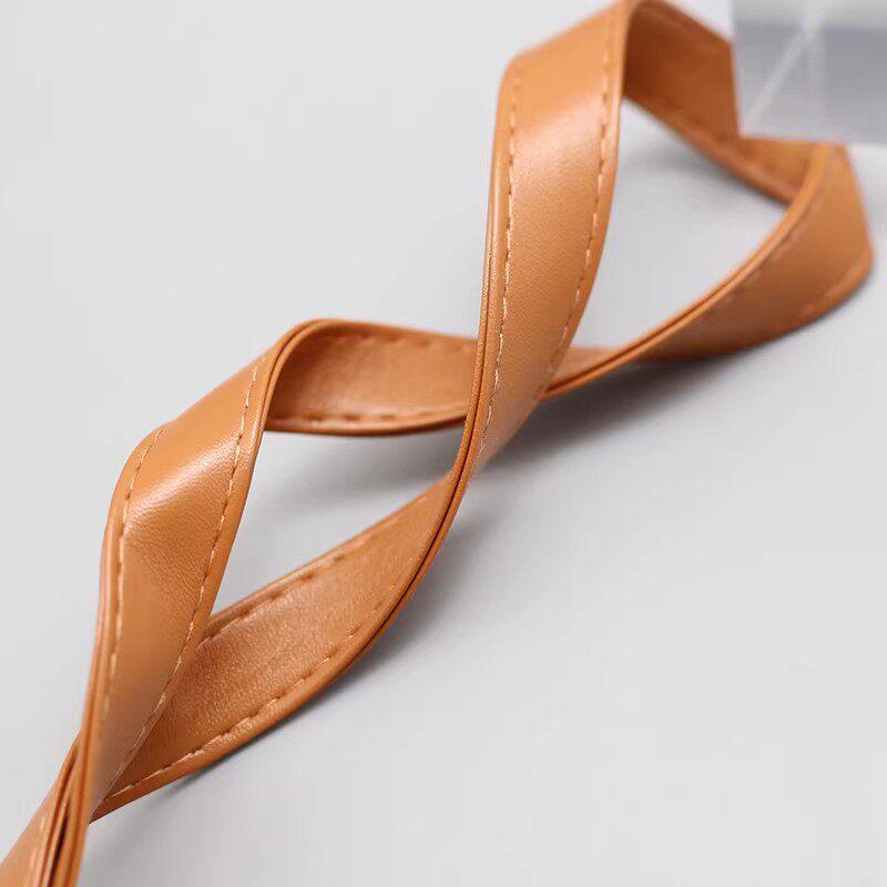 Dámský univerzální kožený pásek s uzlem - Módní tenká šňůrka na pas pro sukně, kabáty a svetry