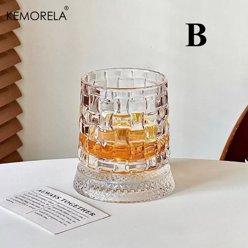 1PCS Rotating Whisky Glass 360 Degree Rotating Crystal Beer Glass Thick Base for Bourbon And Scotch Whisky a Unique Gift for Men