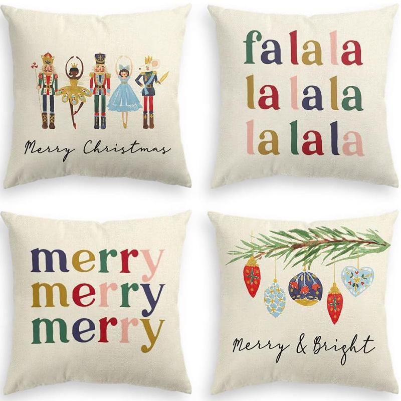 New Christmas Tree Printed Pillowcase Home Cushion Cover Christmas Decoration Sofa Pillowcase
