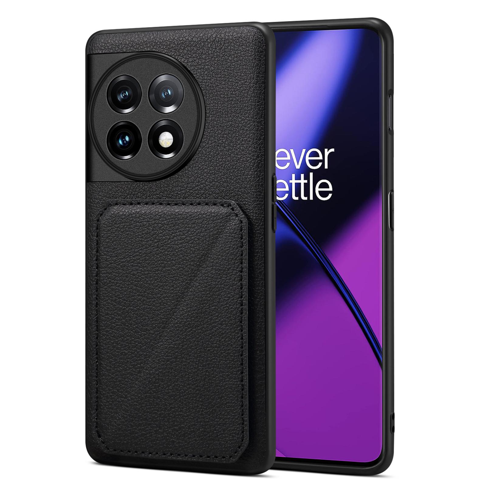 

For OnePlus Ace 2 5G/11R 5G Case with Card Holder PU Leather Kickstand Phone Back Cover Black