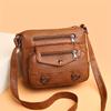Heart Decorated Multi-layer Large Capacity Shoulder Bag, Fashiable Women's Leather Crossbody Bags, Suitable for Commuting