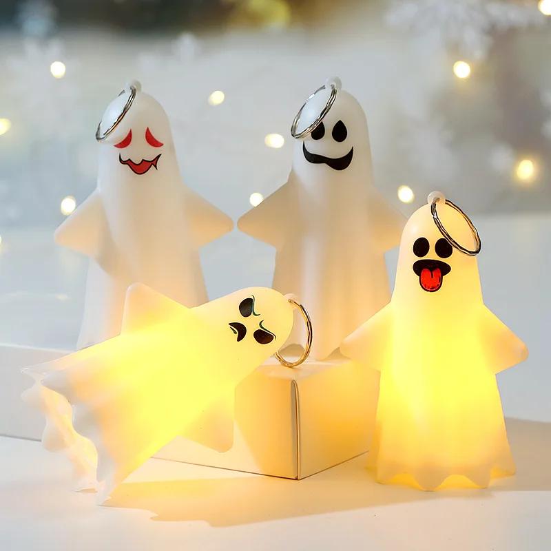 Horror Props Halloween LED Cute Ghost Hanging Lamp Horror Pumpkin Lantern Ghost Pendant Halloween Party Haunted House Home Decor