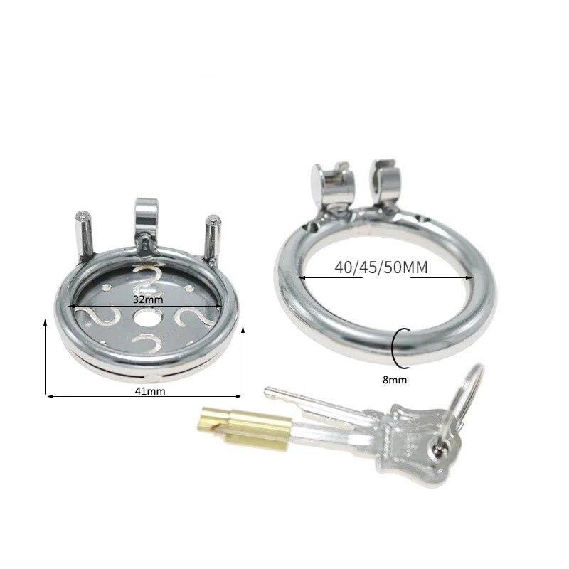 2024 New Metal Chastity Cage Flat Penis Lock Anti-Cheating Chastity Device Cock Cage Abstinence Adult Erotic Products For Men 18