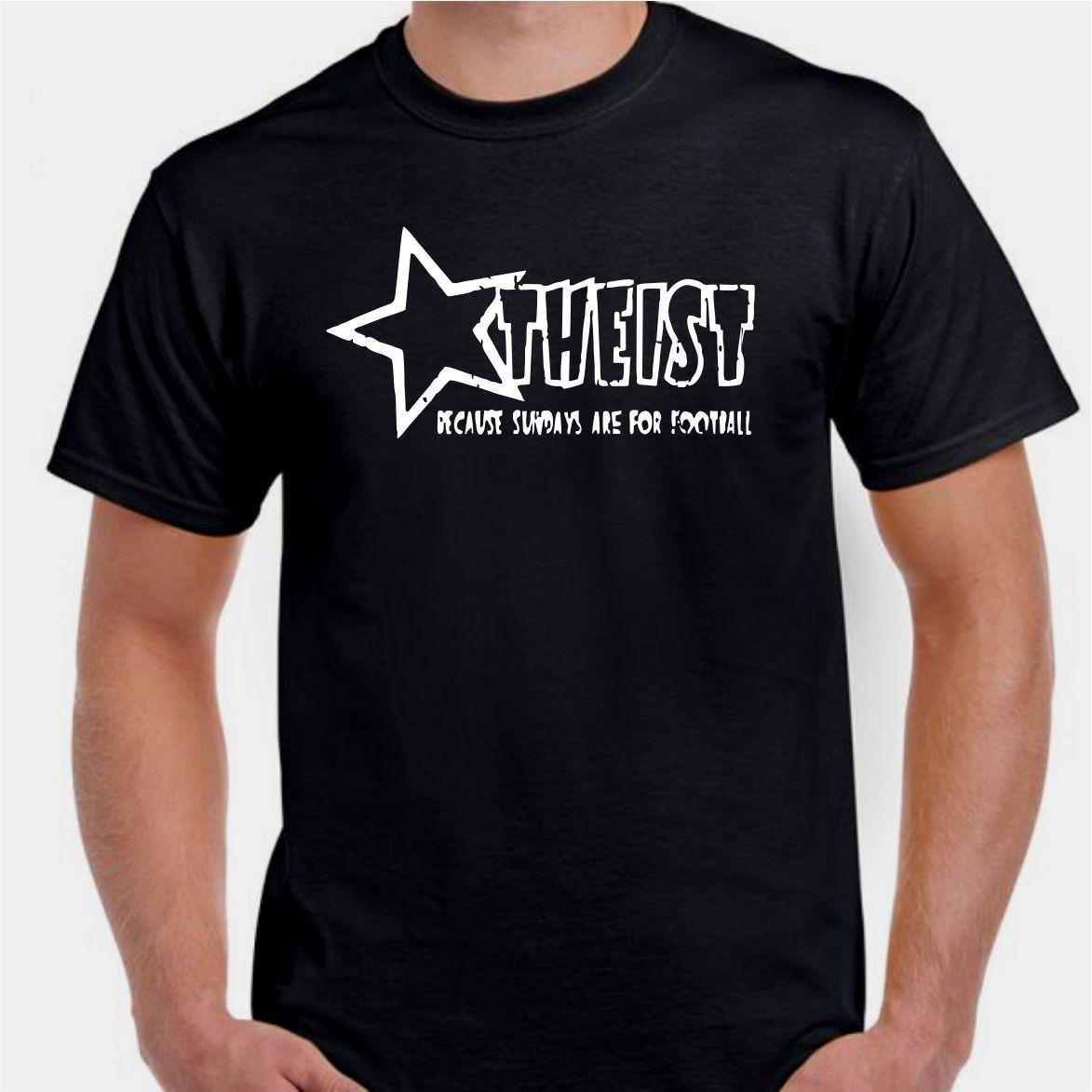 Atheist sundays are for football game america ball no god religion T shirt XL