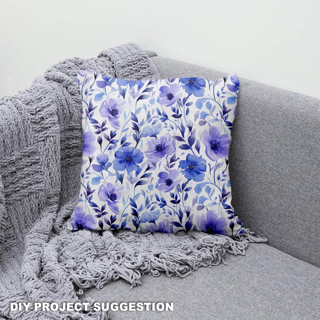 Royal Samt Stoff Polyester Zum Nähen - Motiv Blumen - Rdx2489