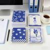 2Pcs Blue Rose Flower Pattern Cartoon A7 Coil Book Pocket Mini Notebook Diary Portable Office Notepad Daily Weekly Planner School Supplies Holiday Gi