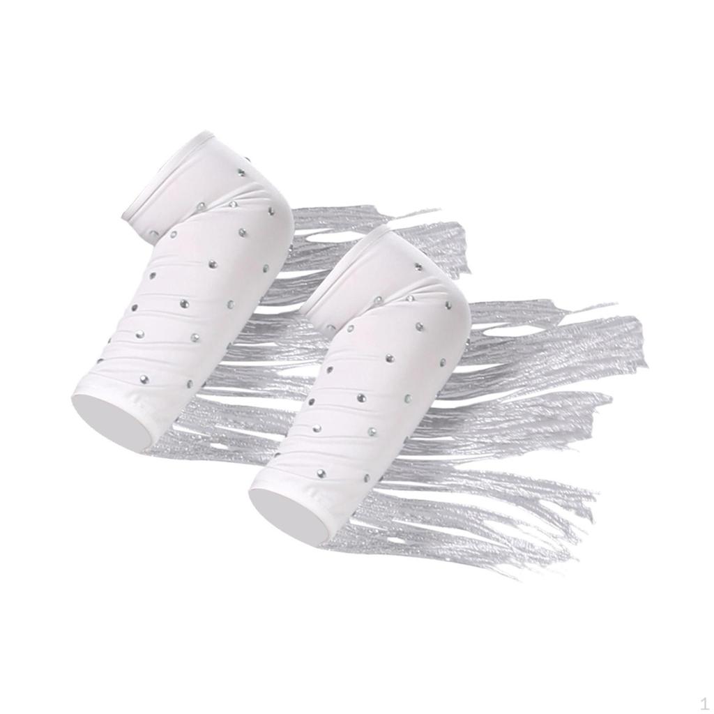 1 Pair Latin Dance Arm Sleeves Competitions Shiny Comfortable Tassel