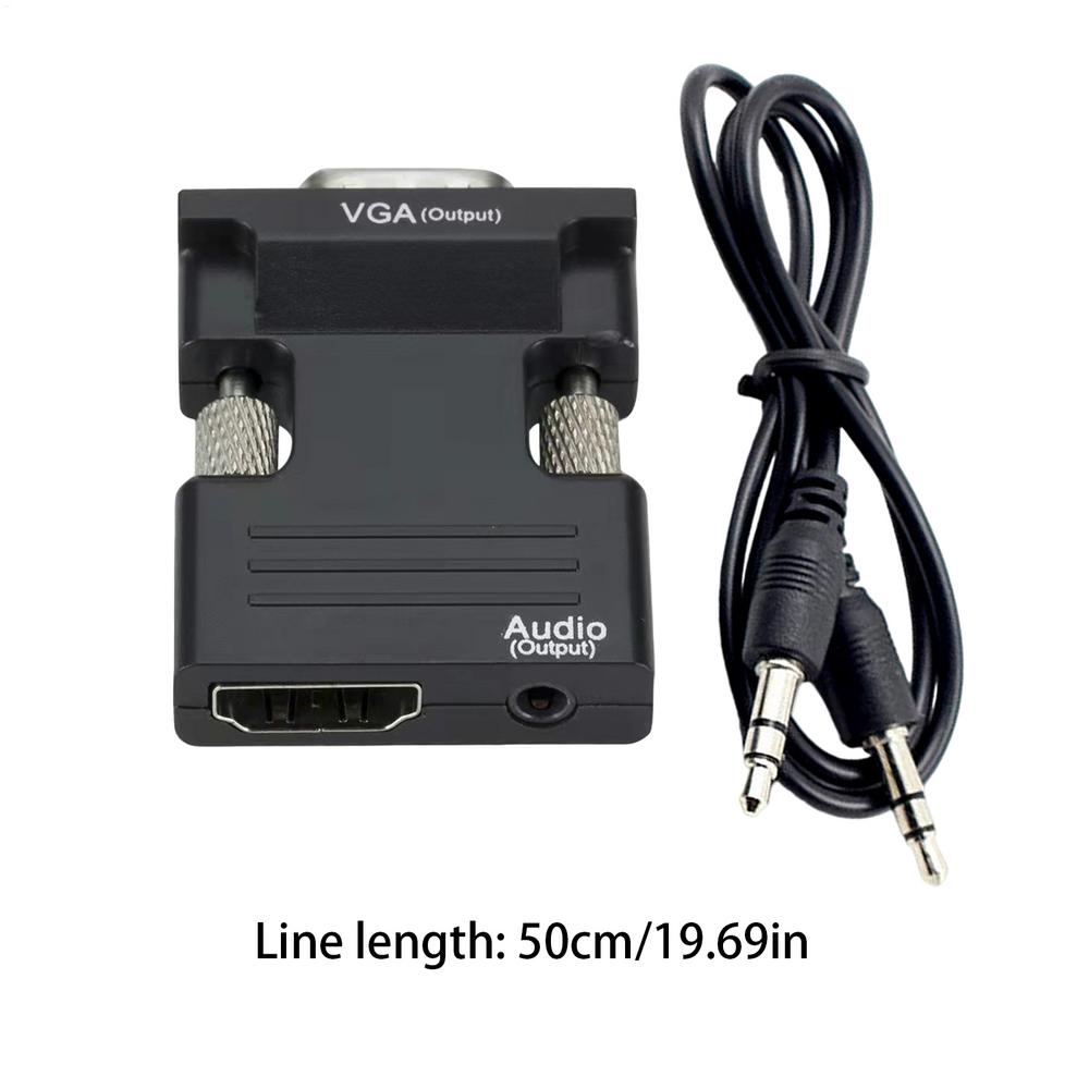 

HDMIcompatible Female To VGA Male Converter with 3.5mm Audio Cable for Monitor Projector PC Laptop 1080P HD To VGA Adapter чорний