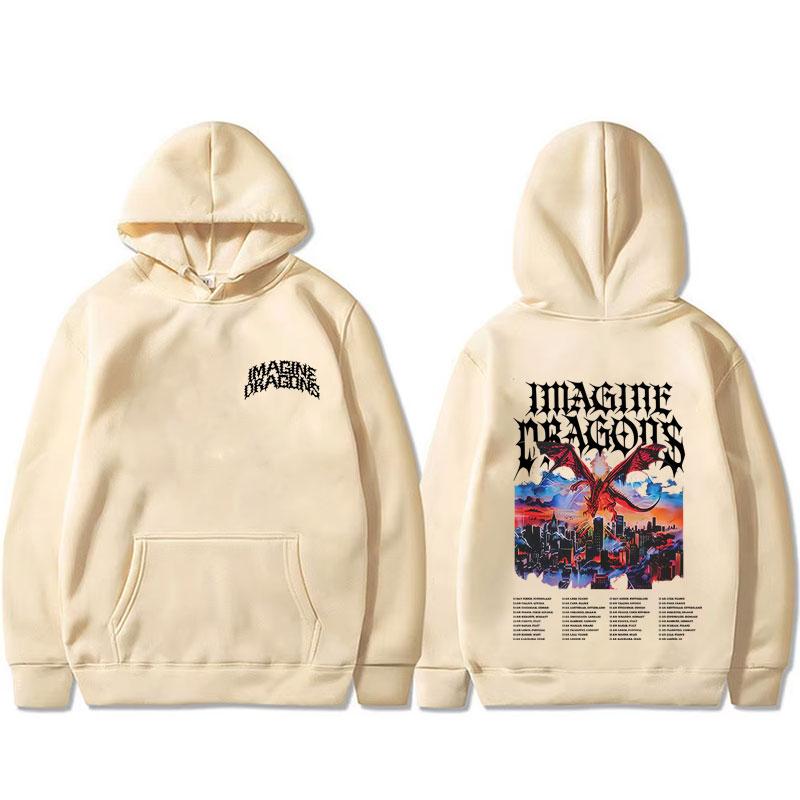 Imagine Dragons Band Loom World Tour 2025 Hoodie Herren Damen Rock Punk Gothic Streetwear Männlich Lässig Übergroße Pullover Hoodies