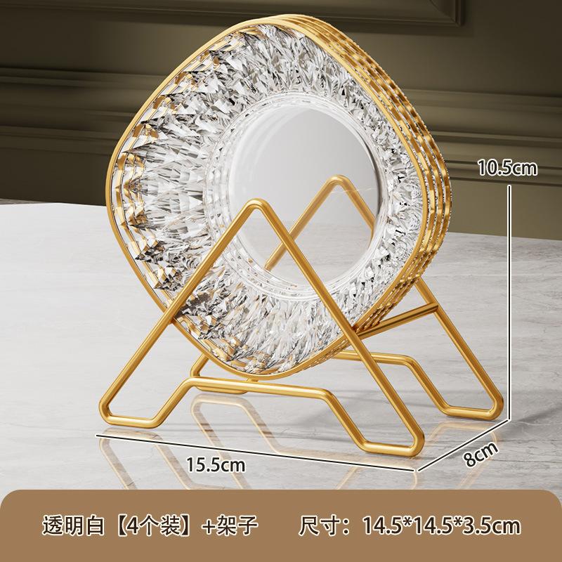 High-End Spitting Bone Plate, Household Dining Table, Garbage Plate, Plastic Snack Inventory, Dried Fruit Plate 6-Inch Square Plate