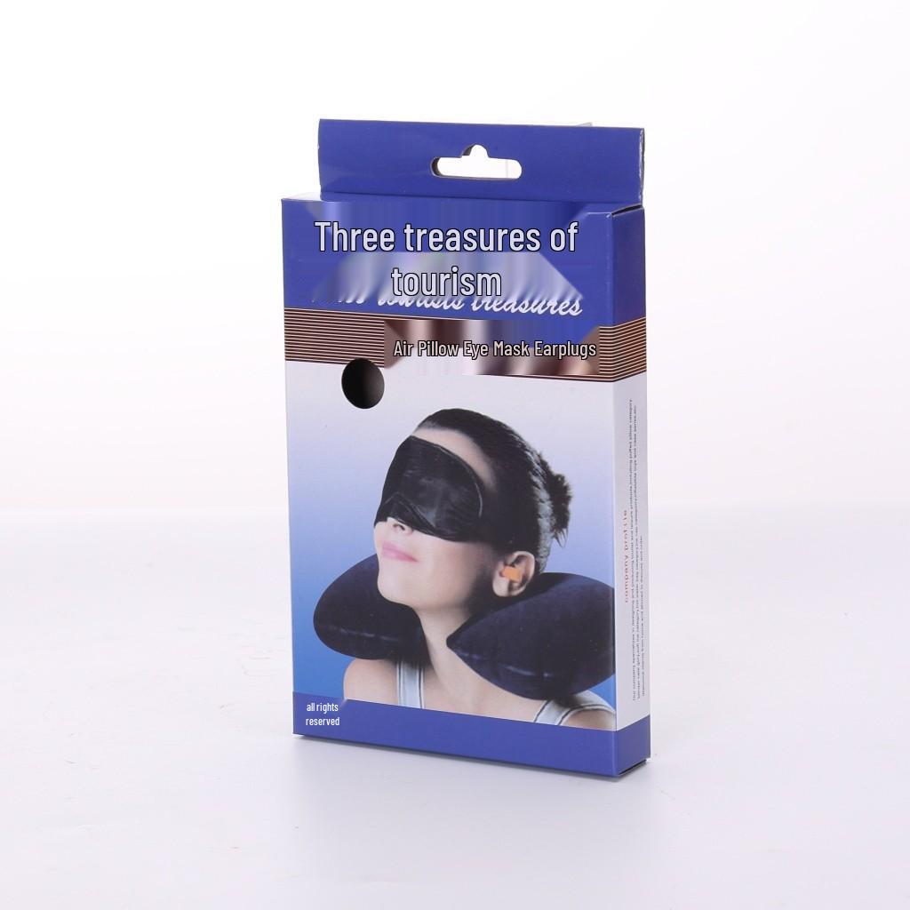 

Plush Jacket Inflatable U-shaped Travel Neck Pillow & Core Support