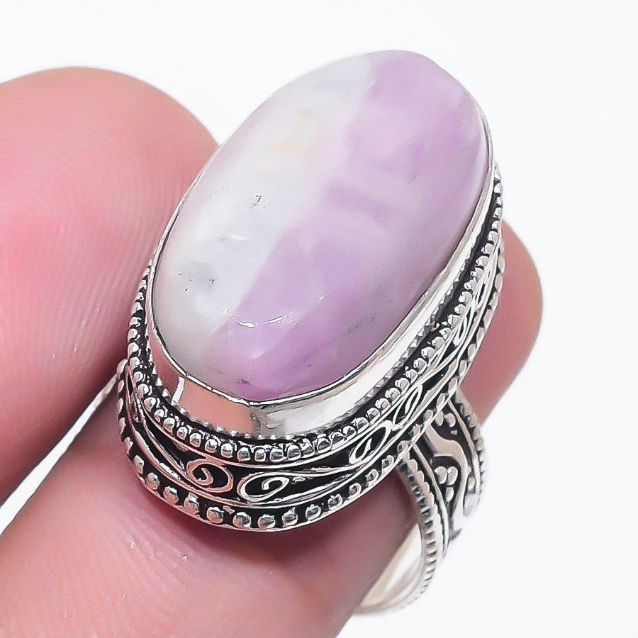 

Лепидолит Драгоценный камень Ювелирное изделие из серебра 925 пробы Кольцо Размер 8