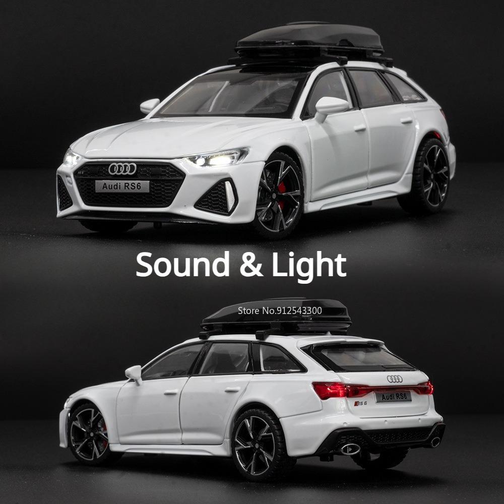 1/32 RS6 Car Model Toy Simulation Alloy Diecast Doors Opened Sound Light Shock Absorption Vehicle Models Ornaments Child Gifts