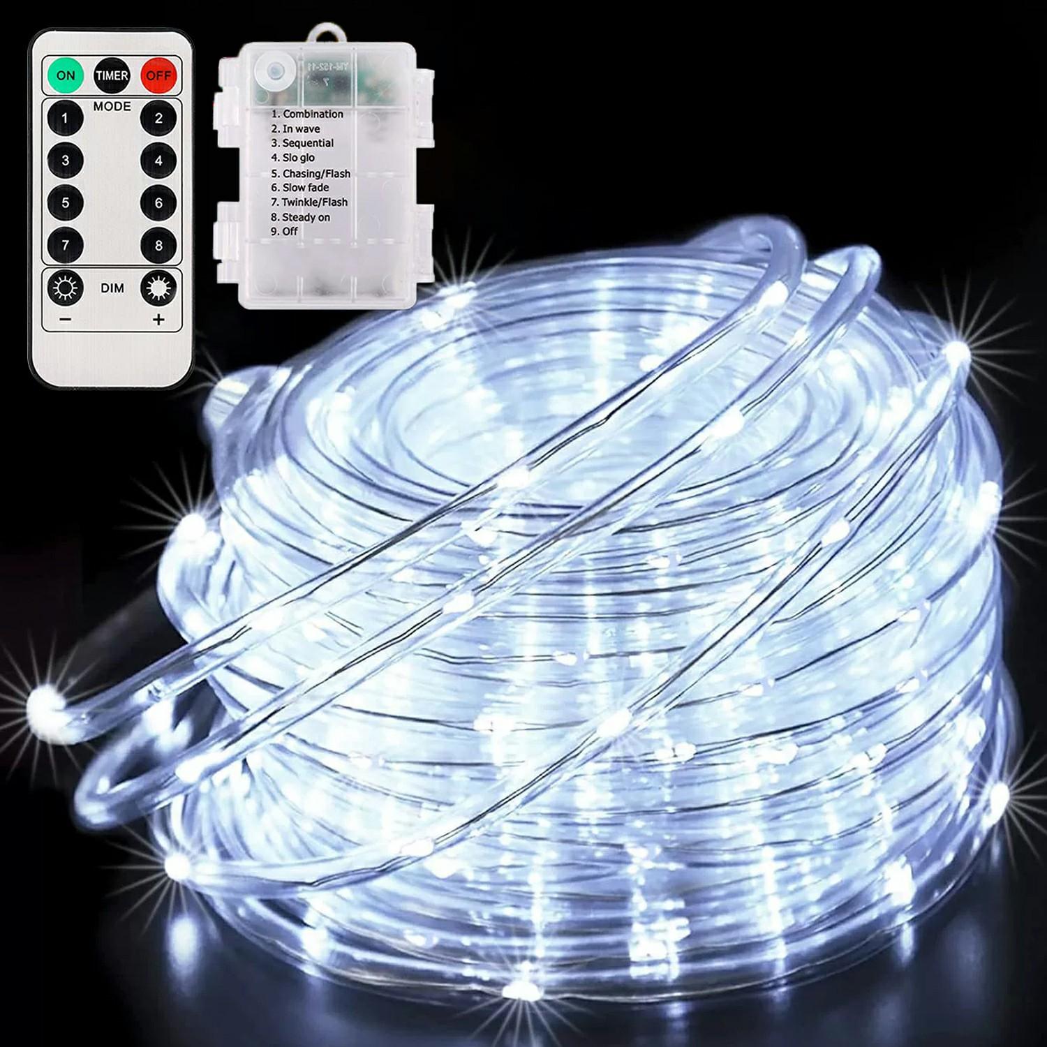 

32m 300 LED Remote Control PVC Copper Wire LED String Light with Empty Battery Box Garden Decoration White