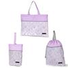 COLORFUL CANDY STYLE Bag and Drawstring Bag and Shoe Large Drawstring Lesson Gymnastics Prep for Kindergarten and for Floral NK900900 3-piece Set,
