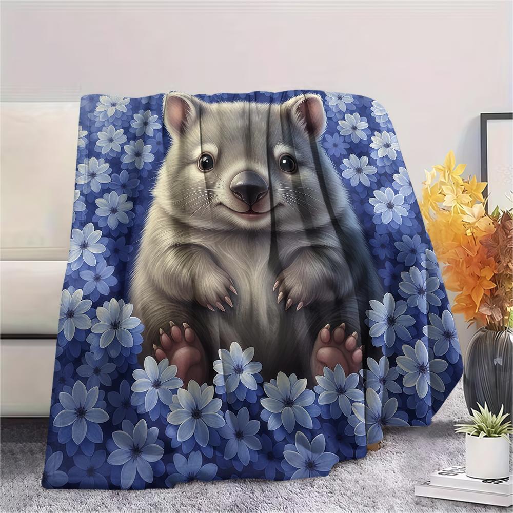 1Pc Cartoon Print Flannel Blanket, High Quality Comfortable for All Seasons, Home Decor, Warmth and Comfort, Perfect for Christmas Birthday Gift