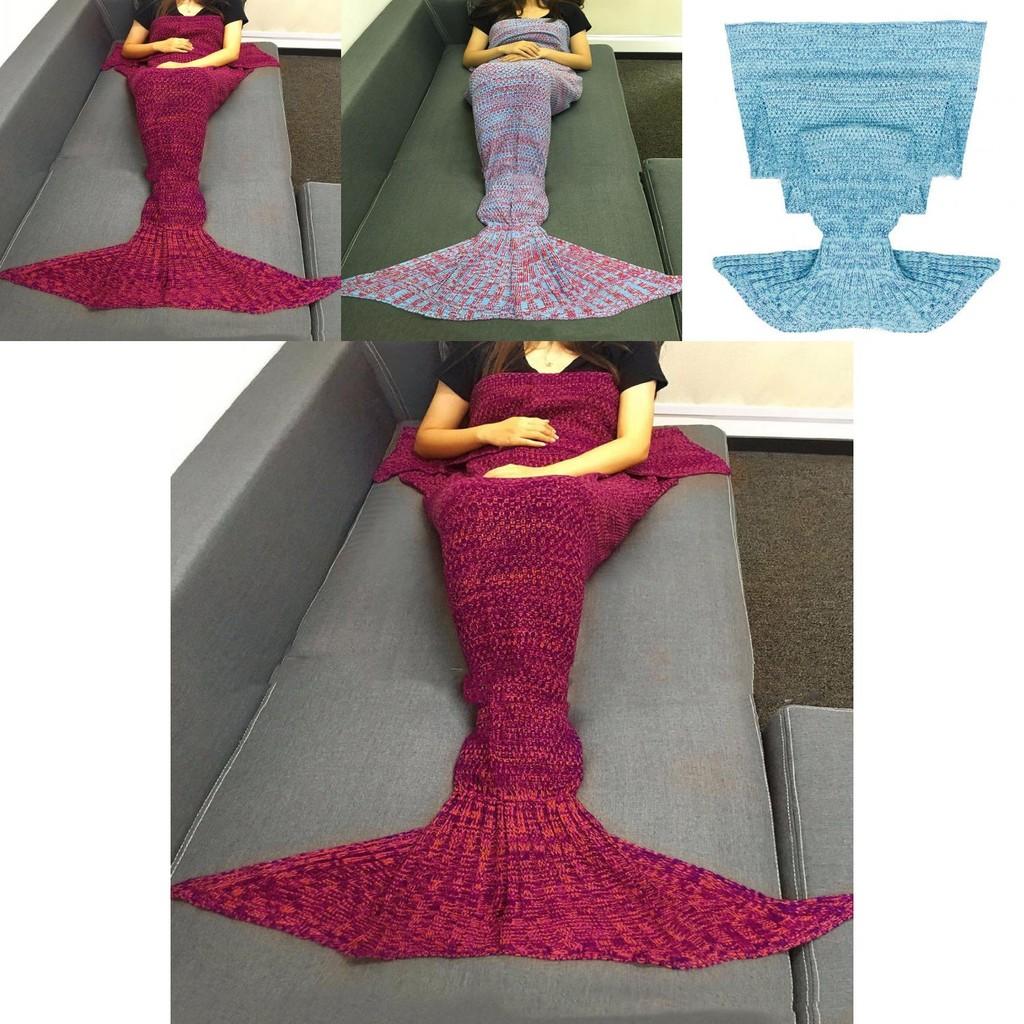Mermaid Tail Blanket With Warm Acrylic Material For Teen Room And Lounge Comfort