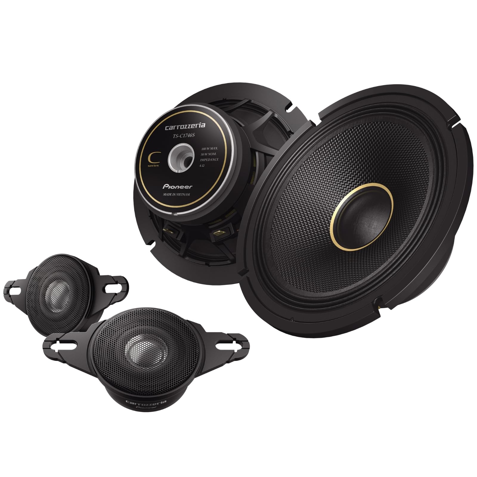 Pioneer Carrozzeria TS-C1746S 17cm Custom-Fit 2-Way Speakers High-Resolution