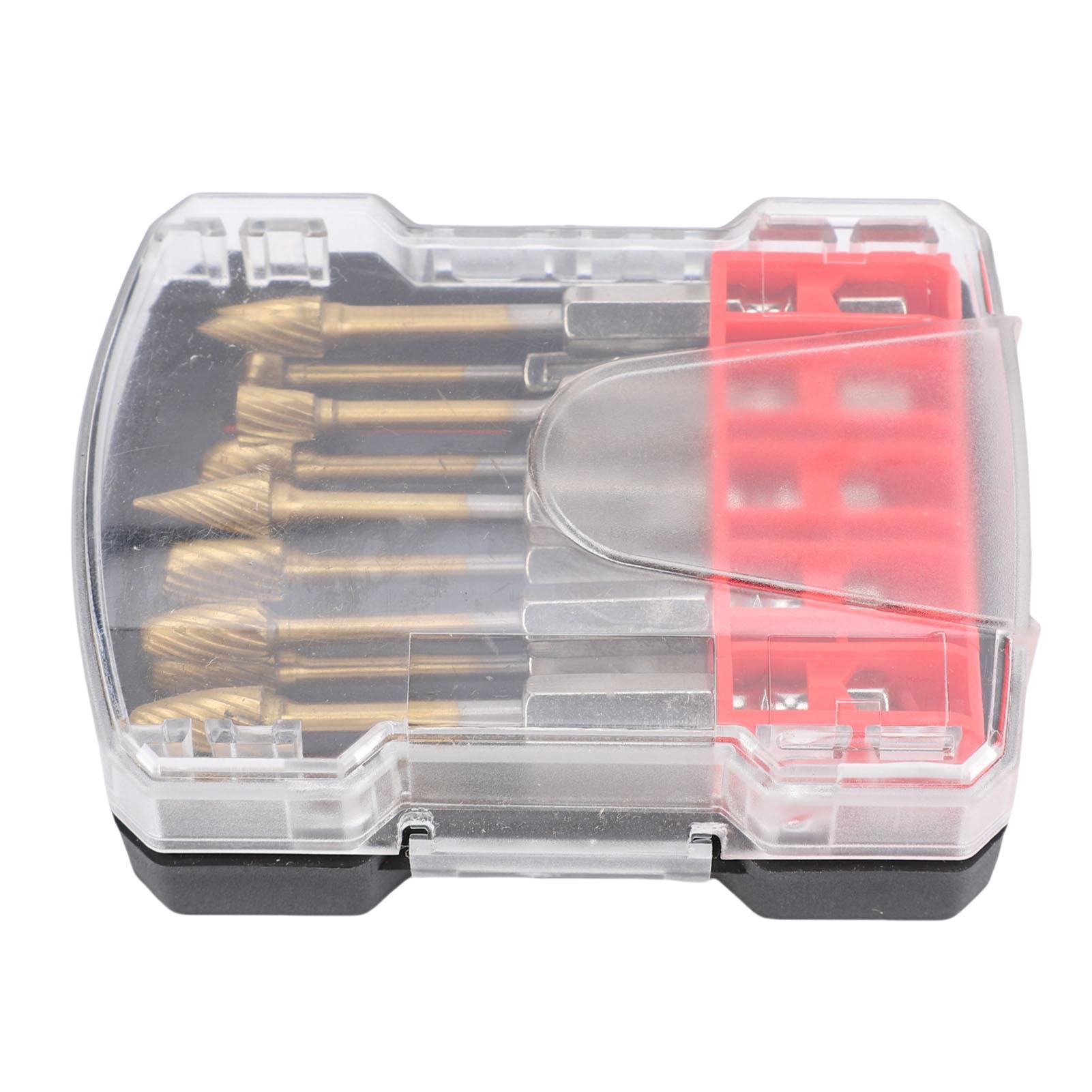 

10PCS Burr Set 1Celsius4 Inch Shank Ti Plated Tungsten Steel Double Cut Burr Bits for Metal Wood Stone Grinding Deburring Carving