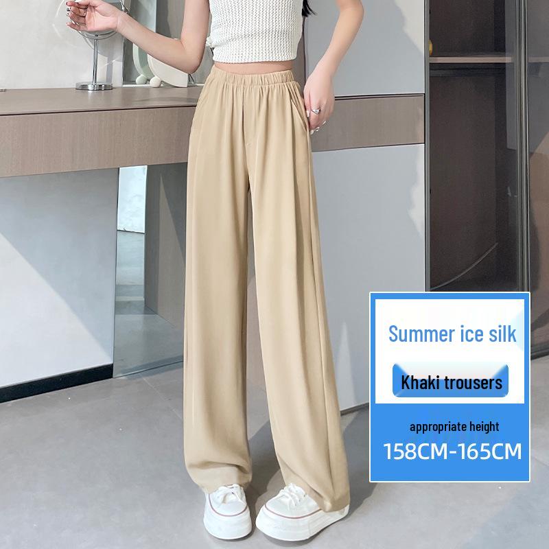 Women s High-Waist Wide-Leg Pleated Pants - Elastic Waist, Slimming, Casual, Spring/Autumn 2026 Edition XXL