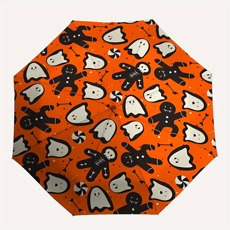 

1pc Halloween Cookies Automatic Open/Close Umbrella with One Touch Button,, Windproof Design Lightweight Portable Umbrella for Women & Men6124