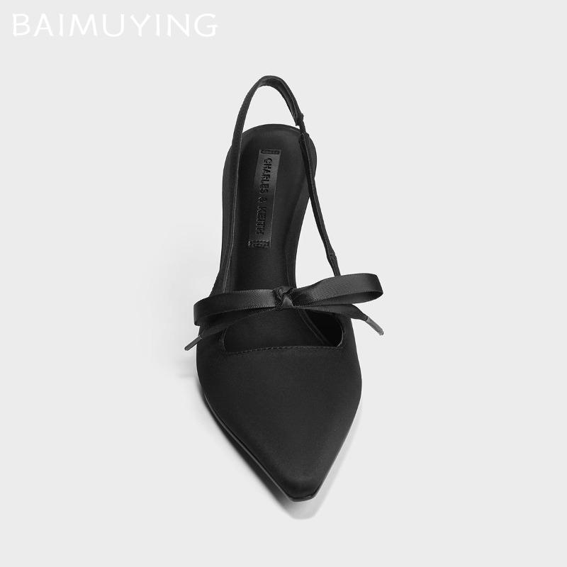 Fashion High Heels Women's Sandals Pointed Toe Shallow Bow Elegant Shoes Fashion Pumps 2025 Trend Spring Dress Party Mujer De Zapatillas